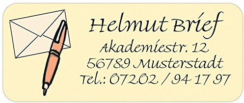 Adress-Etiketten - Adress-Aufkleber Brief mit Ihrem Wunschtext, 160 Stück, ca. 56 x 23 mm, für 1 bis 5 Zeilen Text