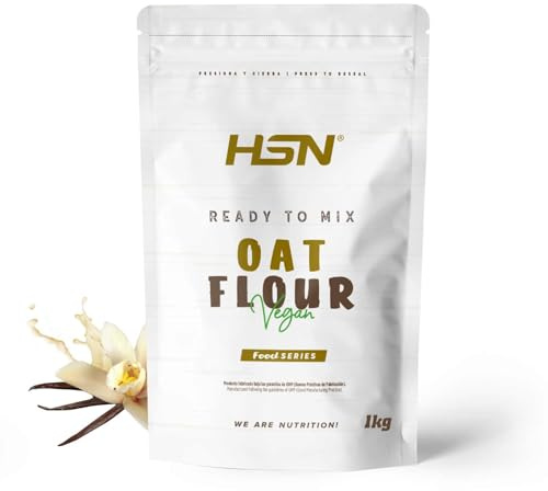 HSN Harina de Avena de Sabores Sabor Vainilla 1 Kg = 20 Tomas por Envase - Instant Oatmeal - Ideal Tortitas de Avena y Claras, Batidos | Sin Azúcares añadidos