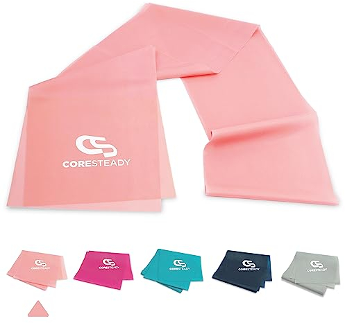 Coresteady Gymnastikband für Männer und Frauen – Fitnessband ohne Zurückschnellen für Krafttraining – Gummiband Sport für Fitness, Pilates, Physio und Yoga – Mit Trainingsanleitung