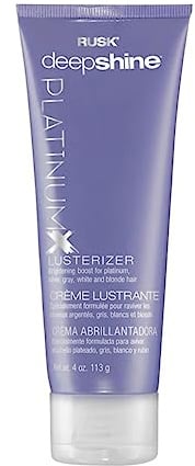 RUSK Deepshine PlatinumX Lusterizer, 118 g, leichte Creme liefert Glanz und beseitigt Messing, Aufhellung Boost für Platin-, Silber-, Grau-, Weiß- und Blondes Haar