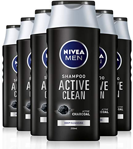 NIVEA MEN Active Clean Shampoo, 250 ml, 6 Stück