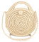 Minetom Stroh Crossbody Tasche Frauen Weben Umhängetasche Runde Sommer Strand Geldbörse und Handtaschen A Beige 23x23x7 cm