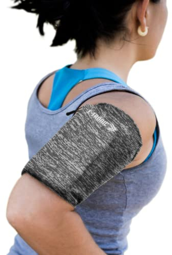 E Tronic Edge Handytasche Joggen, Laufen, Running - Sport-Armband als Handyhalterung für alle Handy-Modelle - Grau Small