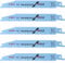 BIlinli 5 Pcs 152mm 6 Progressor Reciprocating Saw Blades S123XF For Metal Cutting
