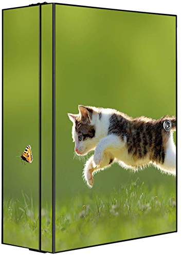 banjado® XXL Medizinschrank abschliessbar mit Motiv Jagende Katze 35x46x15cm - großer Arzneischrank/Medikamentenschrank aus Metall zur Medikamenten Aufbewahrung - Apothekerschrank mit 3 Schlüsseln