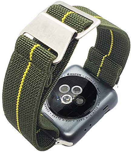 Max French Marine Nationale Elastic Watch Strap Compatible with Apple iwatch Series 10 9 8 7 6 5 4 3 2 1 Ultra Nylon Navy Divers Parachute Band 38mm 40mm 41mm 42mm 44mm 45mm 46mm