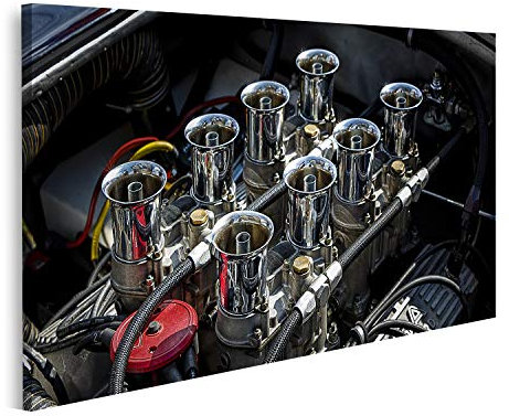 islandburner Bild auf Leinwand Nahaufnahme V8 Cobra Motor Bilder Wandbilder Poster