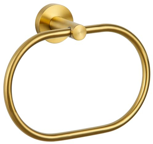 Bath Towel Ring Brushed Gold, APLusee 304 Stainless Steel Swivel Hand Towel Holder Dry Rack Near The Sink, Modern Bathroom Accessories