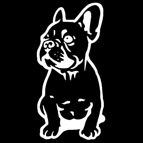 Porfeet Französische Bulldogge Reflektierende Auto Aufkleber, Wasserdicht, Schwarz