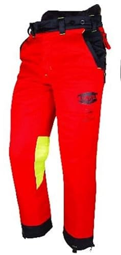 Solidur AUPARE - Authentic Typ A Klasse 1 Kettensägehose - Außergewöhnlicher Komfort und Schutz - Größe M - Rot