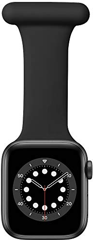 Armband für Apple Watch 38/40/41mm, 42/44/45/46/49mm, Infektionskontrolle Design Pin Fob für Krankenschwestern Hebammen Ärzte Gesundheitswesen (schwarz, 38mm/40mm/41mm/42mm(Series 10))