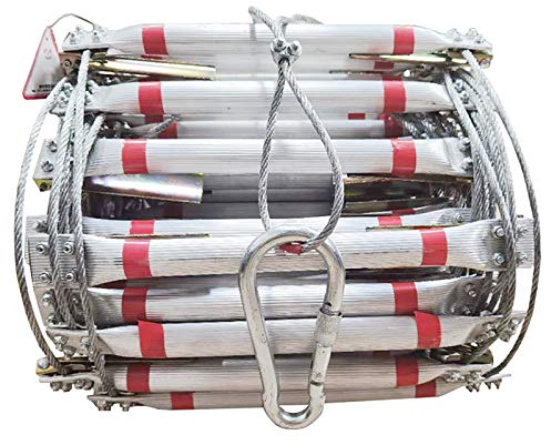 Warooma Strickleiter Feuerfeste Rettungsleiter, Aluminiumlegierung schwere Feuerleiter für Notfälle, für den schnellen Einsatz im Feuer and Katastrophe