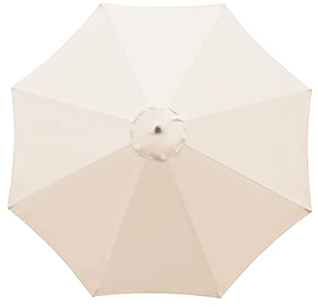 Leww Toldo de repuesto para sombrilla de patio de 10 pies con 8 varillas, beige, L