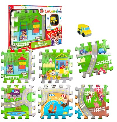 Sinco Creations Cocomelon Eva-Puzzle-Spielmatten-Set, Eva-Schaumstoff, für Babys, Puzzle, Bodenfliesen, offizielles Cocomelon, Kleinkindspielzeug, Alter 12 Monate