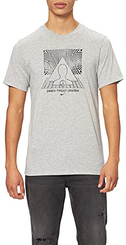 Nike Herren Yoga Dri-FIT T-Shirt, Dark Grey Heather, S