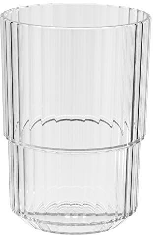APS Linea - Vaso de plástico Tritan con 0,4 litros, sin BPA, apilable, irrompible, reutilizable, apto para lavavajillas, 400 ml