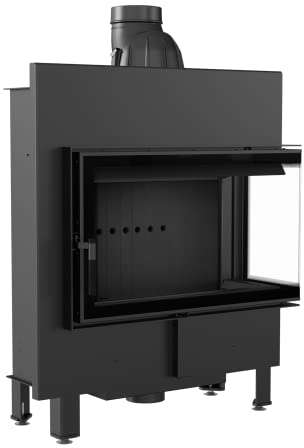 KRATKI Lucy Slim Chimenea de Leña Insertable Entrada de Aire BImSchV 2 Conforme Acero Revestimiento Thermotec Cristal Lateral Derecha 10 kw 128,2x93,1 cm Eficiencia Térmica 85