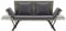 Hommdiy Gartenbank Beidseitig verstellbar 176cm Sonnenliege Sitzbank Bank Gartenliege Liege Gartenmöbel Balkonbank Parkbank Terrasse Poly Rattan