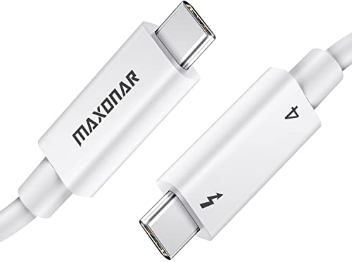 Maxonar [Intel Zertifiziert] Thunderbolt 4 Kabel 2m, TB4 Kabel,USB 4,40Gbits,8K Display,Kompatibel mit Mac Studio,Studio Display,für i-Phone 15 Pro/Max Macbook air/Pro M2,M1 MacBook,Hub,SSD,eGpu Weiß