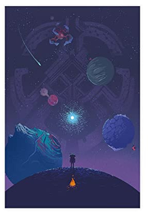 Outer Wilds Game Kunstdruck Poster Leinwand Poster Wandkunst Dekor Druck Bild Gemälde für Wohnzimmer Schlafzimmer Dekoration Rahmen Stil 08x12inch (20x30cm)