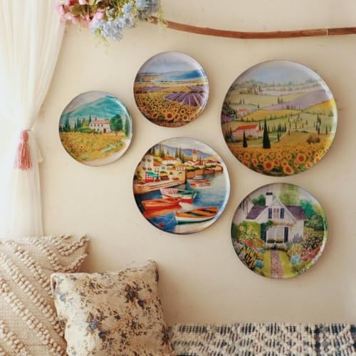 RITUALISTIC Tuscany Wandteller, Set mit 5 (mehrfarbig) | Wohnkultur | Malerei | göttlich | aufwendige Designs