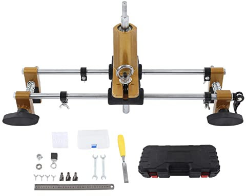 Room Lock Hole Opener Kit, Lock Mortiser for Wooden Doors, Accurate Positioning Double Slide Rail Lock Installation Mortiser Jig Tools