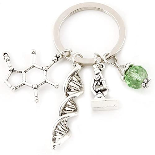 Stakee Microscopes Adn Porte-clés Science Biologie Porte-clés Structure moléculaire Porte-clés Neurologie Chimie Porte-clés Cadeau