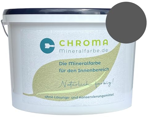 CHROMA Mineralfarbe für den Innenbereich | Langlebige Silikatfarbe | Scheuerbeständig und allergikergeeignet | Wandfarbe gegen Schimmel | Hochdeckend und ergiebig