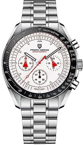 Pagani Design 1701 Herrenuhr Herren Quarzuhr, Japanisches VK63 Uhrwerk, 100 Meter wasserdicht, Saphirglas Chronograph, Luxus-Sportuhr aus Edelstahl.