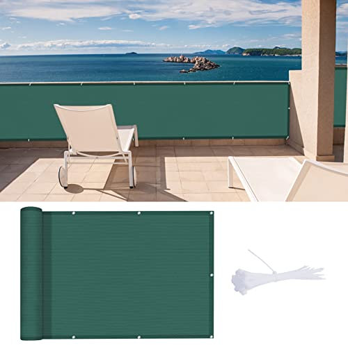 LOVE STORY Frangivista Balcono 80x400cm con Tessuto HDPE,Paravento per Balcone,Schermatura con Occhielli,Protezione UV per Patio Esterno, Giardino, Piscina,Verde