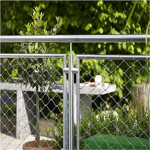 POCHY Seilnetz Aus Edelstahl 304, Flexibles Drahtseilgeflecht, Hindernisschutz-Gartenzaun, Fallschutznetze für Große Höhen (Color : 10cm, Size : 3x6m(9.8x19.7ft))