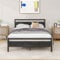 BOFENG 4ft6 Double Bed Frames with Wood Headboard,Heavy Duty Metal Platform Bed Frame Double Bed No Box Spring Needed,Mattress Foundation/Under Bed Storage/Sturdy Steel Slat Support/Black