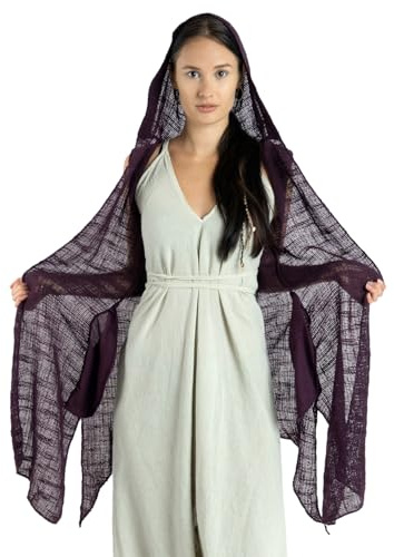GURU SHOP Offener Cardigan mit Kapuze, Boho Long-Weste, Damen