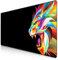 Titanwolf – Alfombrilla gaming XXL para ratón 1200x600 – Mouse pad - Precisión y velocidad - Parte inferior de goma para una sujeción estable - Antideslizante, resistente al agua – Motivo Color Lion 2
