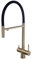 XJTNLB Grifos Cocina Fregadero con Osmosis Extraibles Oro Cepillado Grifo Abatible Cocina con Dos Asas Griferia Tres Vias Cocina para Osmosis Grifo Cocina Flexible