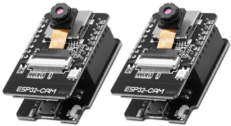 Für ESP32-CAM,QIQIAZI ESP CAM MB WiFi/Bluetooth Entwicklung Board Dual Core ESP-CAM-cm Modul mit Kamera OV2640, TF, Micro-USB, kompatibel mit Arduino(2 Stück)