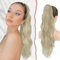 Sofeiyan Pferdeschwanz Haarteil mit Kordelzug, 56 cm Lang Gewellt Zopf Pferdeschwanz Haarverlängerung Synthetik Kordelzug Pferdeschwanz Verlängerung für Frauen, Dunkelgoldene Gemischtes Beige Blond