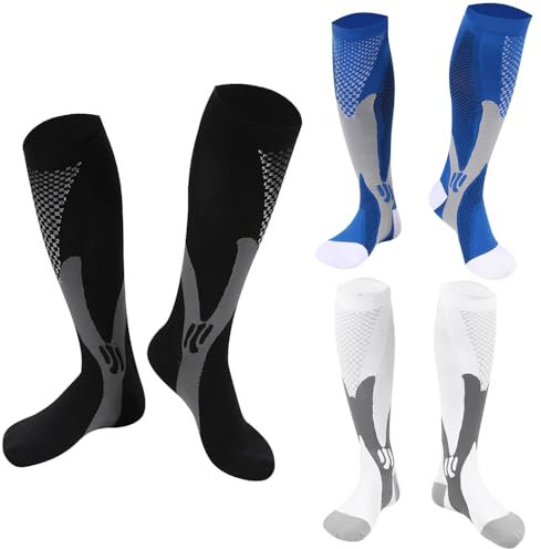 Losvcbcx 2/3 Paar Kompressionsstrümpfe 20-30 mm Hg Medizinische Versorgung Kompressionsstrümpfe für Männer und Frauen