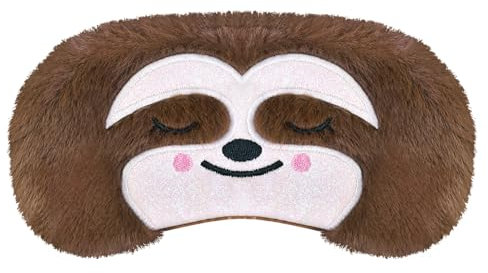 Mezeic Schlafmaske Küken Augenmaske für Schlafen Neuheit Plüsch Schlafmasken Reisen Nickerchen Augenbinde Augen Abdeckung Nachtmaske für Kinder Mädchen Jungen Damen (Faultier,Braun)