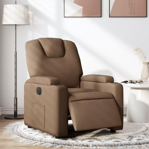 Gecheer Relaxsessel Elektrisch Massagesessel Fernsehsessel Braun Stoff