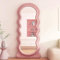 CEIEVER Bogen Ganzkörperspiegel, Wavy Mirror 160X60CM Full Length Unregelmäßiger Großer Langer Spiegel Ankleidespiegel Gewölbter Standspiegel für Schlafzimmer,Wohnzimmer (Rosa)
