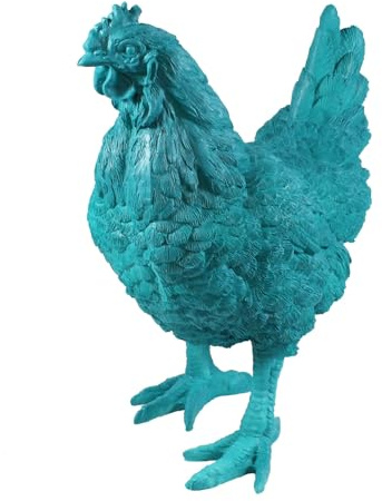 colourliving Deko Hühner DekoDiven einzigartige Huhn Deko für Haus & Garten (Aqua Colada, stehend)