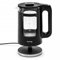 Huslog Bouilloire Électrique en Verre 1,7L à Double Paroi, 2200W Chauffage Rapide, Verre Borosilicate Inox, Indicateur de Niveau d’Eau, Sans Fil avec Base Pivotante 360°, Arrêt Automatique, Noir