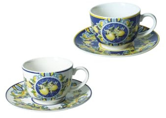 BRANDANI Set 2 tazze da caffe' citrus blu