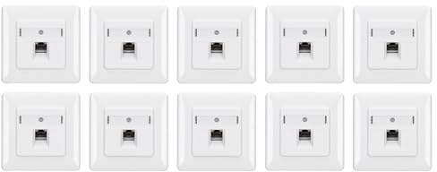 Rutenbeck 10x UAE - Cat.6A iso Netzwerkdose - 10 Gbit/s, 1-fach, Unterputz | Netzwerkdose mit Unterputz-Abdeckung, geschirmt, 136112030, Datendose LAN, für Cat.6 & Cat.7 Kabel