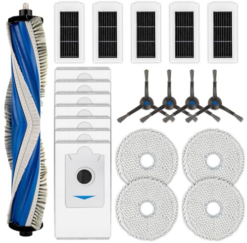 (21 Piezas) X5 Omni Repuestos Compatibles Con El Robot Aspirador Ecovacs Deebot X5 Omni/ X5 Pro Omni, 1 Cepillo Giratorio, 4 Cepillos Laterales, 7 Bolsas, 5 Filtros Hepa, 4 Mopas y Kit De Accesorios