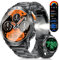 1.62 AMOLED Montre Connectée Homme, 3ATM Etanche Smartwatch avec LED Lampe Torche pour Android/iOS, Appel Bluetooth, 110+ Sportmodi, 24/7 Fréquence Cardiaque/Surveillance du Sommeil, Noir Profond