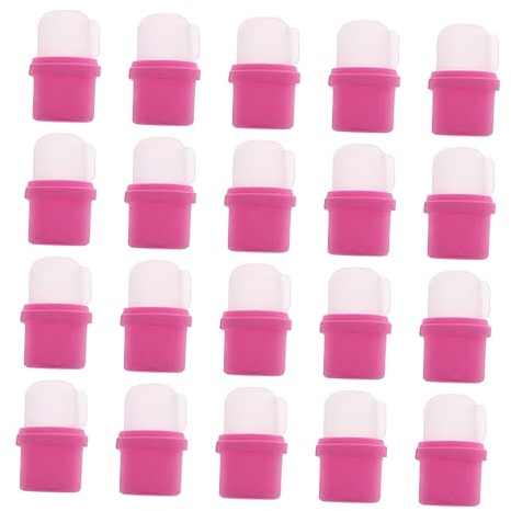 LIFKOME 20 Stück Nagelkappen Einweichen aus Silikon mit Kunststoff Wiederverwendbare Nagellackentferner Aufsätze für Haushalt und Nagelstudio Praktische Nagelbad Abdeckungen