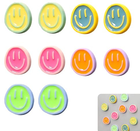 10PCS Joyful Face Fridge Magnets, Cute & Decorative Magnets for Fridge | Emoji Smiley Faces Magnet for Whiteboard, Kitchen Decor, Office, Lockers, Dishwashers. Designed for convenient everyday use.