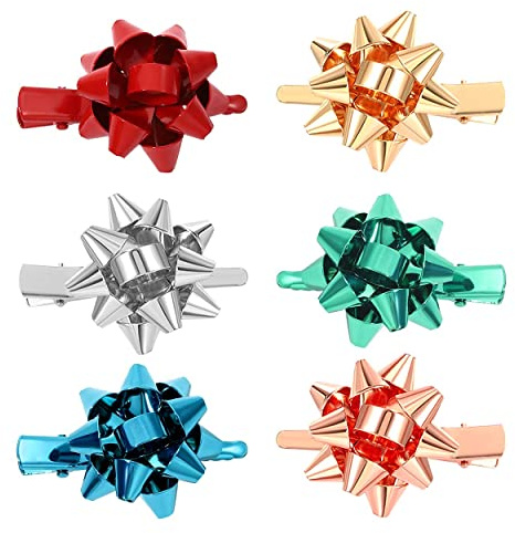 6 Pince Cheveux Noel Femme Feux d'Artifice Barrette Noel Fille Alliage Accessoires Cheveux Noel pour un Usage Quotidien, Les Fêtes et Les Réunions (A)
